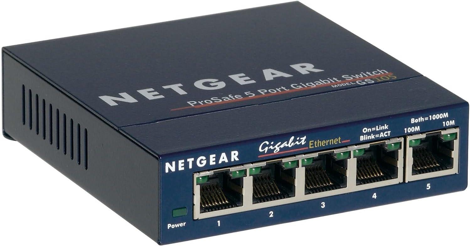 image:imageNETGEAR 5Port Gigabit Ethernet Unmanaged Switch GS105NA Desktop or Wall Mount and Limited Lifetime Protection5Port