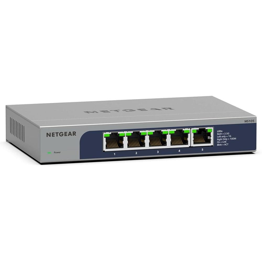 image:imageNETGEAR 5Port MultiGigabit Ethernet Unmanaged Network Switch MS105  with 5 x 1G25G Desktop or Wall Mount and Limited Lifetime Protection