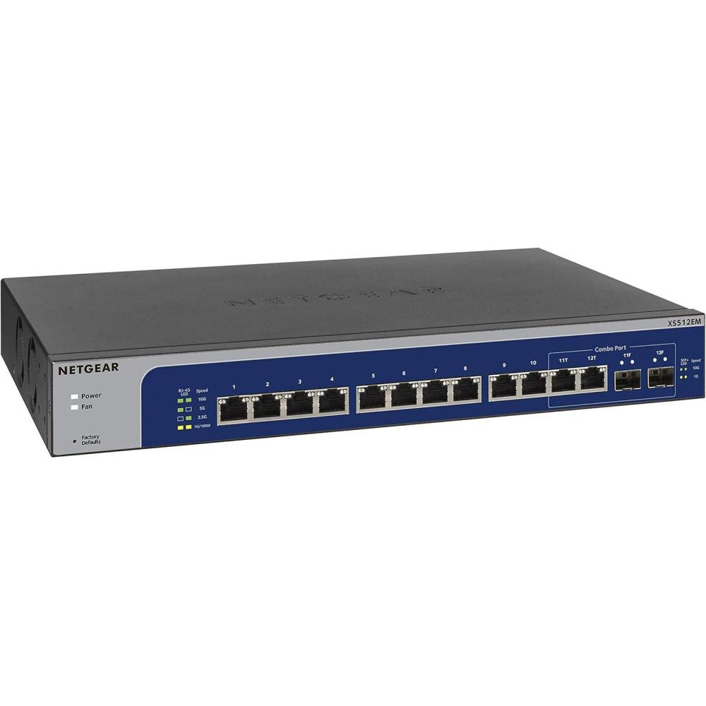 image:imageNETGEAR 8Port 10G MultiGigabit Ethernet Unmanaged Switch XS508M  with 1 x 10G SFP Desktop or Rackmount and Limited Lifetime Protection12 port  10G  2xSFP  Managed