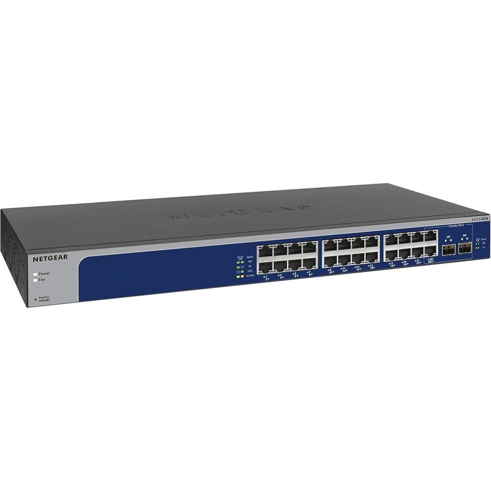 image:imageNETGEAR 8Port 10G MultiGigabit Ethernet Unmanaged Switch XS508M  with 1 x 10G SFP Desktop or Rackmount and Limited Lifetime Protection24 port  10G  Multi  2xSFP  Managed