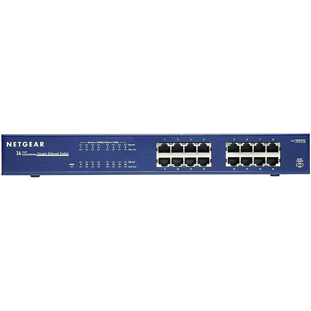 image:imageNETGEAR JGS516PE100NAS 16Port Gigabit Rackmount Smart Managed Plus Switch 85w 8xPoE ProSAFE Lifetime ProtectionPlus