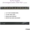 NETGEAR 16-Port Gigabit Ethernet Unmanaged PoE+ Switch (GS316PP) – with 16 x PoE+ @ 183W, Desktop/Rackmount/Wallmount, Sturdy Metal (GS316PP-100) (Renewed)(16 port | 16xPoE+ 183W)