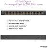 NETGEAR 16-Port Gigabit Ethernet Unmanaged PoE+ Switch (GS316PP) – with 16 x PoE+ @ 183W, Desktop/Rackmount/Wallmount, Sturdy Metal (GS316PP-100) (Renewed)(48 port | 24xPoE+ 380W)