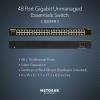 NETGEAR 24-Port Gigabit Ethernet Unmanaged Essentials Switch (GS324) – Desktop, Wall, or Rackmount, Silent Operation(48 port)