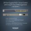 NETGEAR 28-Port PoE Gigabit Ethernet Smart Switch (GS728TPP) – Managed, Optional Insight Cloud Management, 24 x PoE+ @ 380W, 4 x 1G SFP, Desktop or Rackmount, and Limited Lifetime Protection(28 port | 24xPoE+ 384W | 4xSFP)