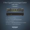 NETGEAR 5-Port Gigabit Ethernet Unmanaged PoE Switch (GS305P v2) – with 4 x PoE+ @ 63W, Desktop or Wall Mount