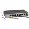 NETGEAR 8-Port Gigabit Ethernet Smart Switch (GS108T) – Managed, with 1 x PD Port, Optional Insight Cloud Management, Desktop or Wall Mount, Silent Operation, and Limited Lifetime Protection(Version 3)