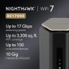 NETGEAR Nighthawk WiFi 7 Router (BE17000) – Router Only, 17 Gbps Wireless Speed, 10 Gig Internet Port, Tri-Band for Gaming, Covers 3,300 sq. ft., 150 Devices, VPN – Free Expert Help(17Gbps  10G Port)