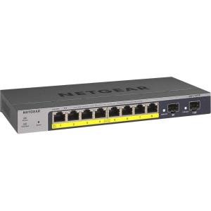 NETGEAR 10-Port PoE Gigabit Ethernet Smart Switch (GS110TP) – Managed, with 8 x PoE+ @ 55W, 2 x 1G SFP, Optional Insight Cloud Management, Desktop or Wall Mount, and Limited Lifetime Protection(8 Port)