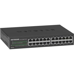 NETGEAR 24-Port Gigabit Ethernet Unmanaged Essentials Switch (GS324) – Desktop, Wall, or Rackmount, Silent Operation(24 port)