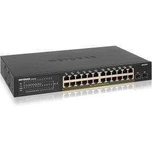 NETGEAR 26-Port PoE Gigabit Ethernet Smart Switch (GS324TP) – Managed, with 24 x PoE+ @ 190W, 2 x 1G SFP, Desktop or Rackmount, S350 Series(26 port | 24xPoE+ 190W | 2xSFP)