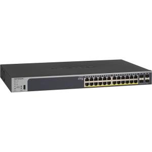 NETGEAR 28-Port PoE Gigabit Ethernet Smart Switch (GS728TPP) – Managed, Optional Insight Cloud Management, 24 x PoE+ @ 380W, 4 x 1G SFP, Desktop or Rackmount, and Limited Lifetime Protection(28 port | 24xPoE+ 384W | 4xSFP)