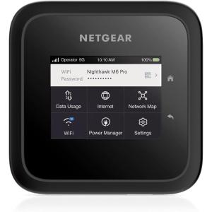 NETGEAR Nighthawk M6 Pro Mobile Hotspot 5G mmWave, 8Gbps, Unlocked, AT&T, T-Mobile, Verizon International Roaming 125 Countries, WiFi 6E, Portable Device for Travel, Modem Wireless Router (MR6550)(5G Hotspot  8.0Gbps)
