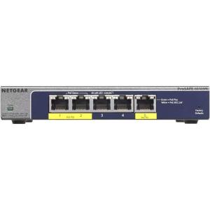 Netgear GS105PE-100NAS 5-PORT PROSAFE PLUS GIGABIT SWITCH POWERED BY POE AND CAN ALSO PROVIDE POE POWER