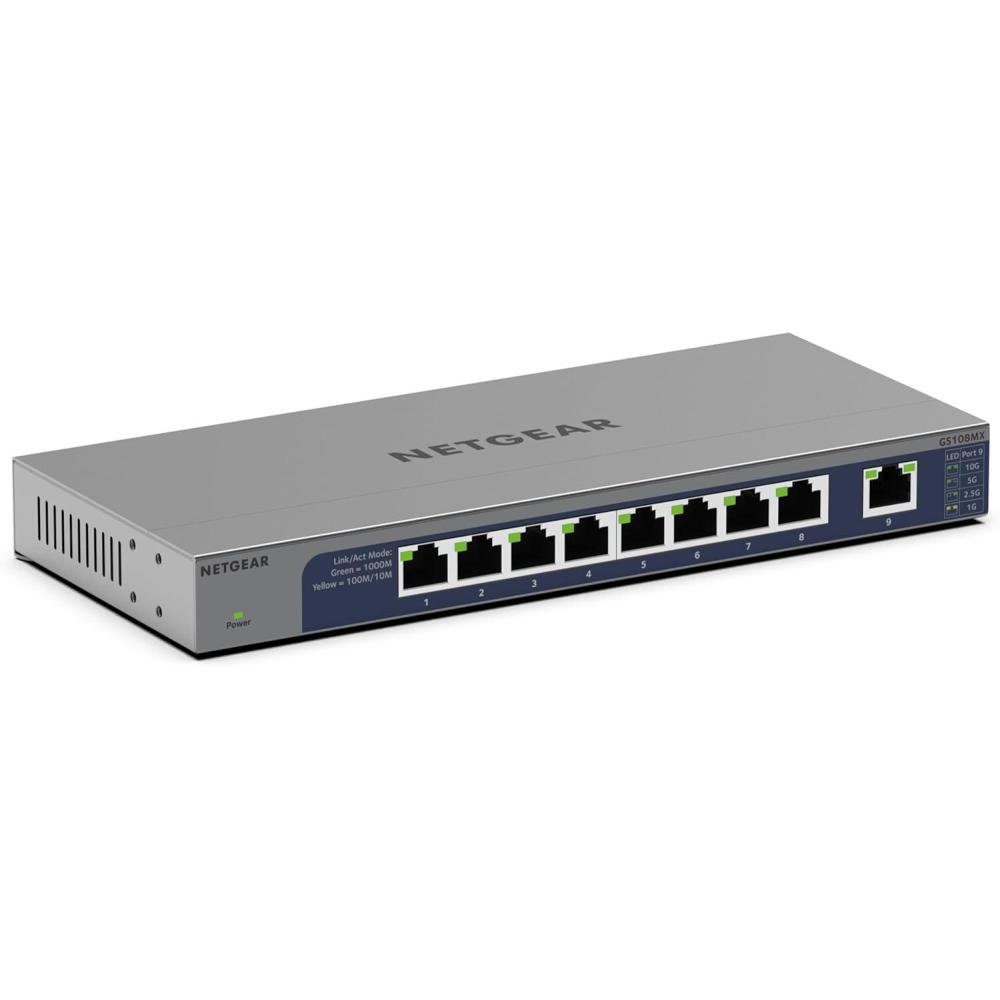 image:imageNETGEAR 8Port 1G10G MultiGigabit Ethernet Unmanaged Switch GS108MX  with 1 x 10GMultigig RJ45 Ethernet Uplink Desktop or Wall Mount and Limited Lifetime Protection