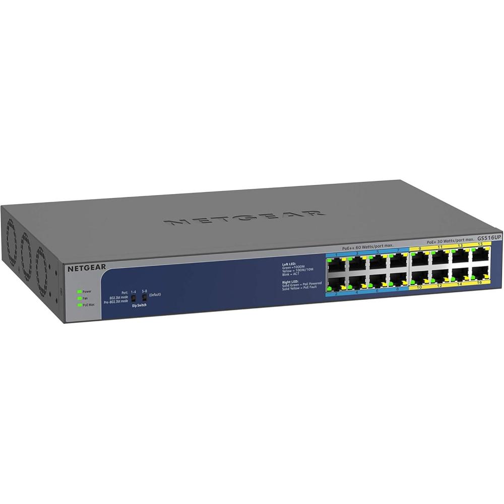 image:imageNETGEAR 8Port Gigabit Ethernet Smart Managed Plus PoE Network Switch Hub Internet Splitter GS108PE  with 4 x PoE  53W Upgradeable DesktopRackmount and ProSAFE Lifetime Protection16 Port  8xPoE  8xPoE 380W  Unmanaged