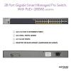 NETGEAR 26-Port Gigabit Ethernet Smart Managed Pro PoE Switch (GS724TPP) – with 24 x PoE+ @ 380W, 2 x 1G SFP, Desktop/Rackmount, (Renewed)(28 port | 24xPoE+ 384W | 4xSFP)