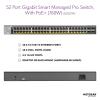 NETGEAR 26-Port Gigabit Ethernet Smart Managed Pro PoE Switch (GS724TPP) – with 24 x PoE+ @ 380W, 2 x 1G SFP, Desktop/Rackmount, (Renewed)(52 port | 48xPoE+ 760W | 4xSFP)
