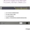 NETGEAR 28-Port Gigabit Ethernet Smart Managed Pro PoE Switch (GS728TP) – with 24 x PoE+ @ 190W, 4 x 1G SFP, Desktop/Rackmount, and ProSAFE Lifetime Protection (Renewed)(Layer 2+ Smart Pro)