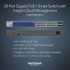 NETGEAR 28-Port PoE Gigabit Ethernet Smart Switch (GS728TXP)- Managed, with 24 x PoE+ @ 190W, 4 x 10G SFP+, Optional Insight Cloud Management, Desktop or Rack Mount, Limited Lifetime Protection
