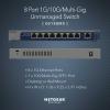 NETGEAR 8-Port 1G/10G Multi-Gigabit Ethernet Unmanaged Switch (GS108MX) – with 1 x 10G/Multi-gig RJ-45 Ethernet Uplink, Desktop or Wall Mount, and Limited Lifetime Protection
