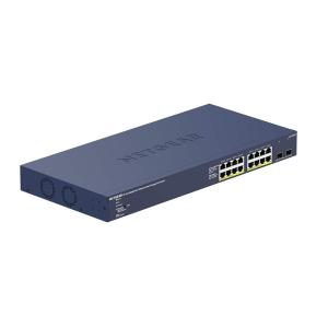 NETGEAR 26-Port Gigabit Ethernet Smart Managed Pro PoE Switch (GS724TPP) – with 24 x PoE+ @ 380W, 2 x 1G SFP, Desktop/Rackmount, (Renewed)(18 port | 16xPoE+ 300W | 2xSFP)