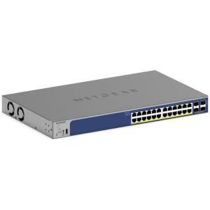 NETGEAR 28-Port PoE Gigabit Ethernet Smart Switch (GS728TXP)- Managed, with 24 x PoE+ @ 190W, 4 x 10G SFP+, Optional Insight Cloud Management, Desktop or Rack Mount, Limited Lifetime Protection