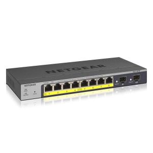 NETGEAR (GS110TPv3) 8-Port Gigabit PoE+ Ethernet Smart Managed Pro Switch with 2 SFP Ports and Cloud Management(8 x PoE+ | 2 x SFP – 55W)