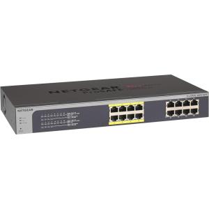 NETGEAR ProSafe Plus JGS516PE – Switch – unmanaged – 8 x 10/100/1000 (PoE) + 8 x 10/100/1000 – desktop, rack-mountable – PoE (85 W)