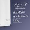 NETGEAR Orbi 870 Series Tri-Band WiFi 7 Mesh System (RBE873) – Router + 2 Satellite Extenders, Security Features, Up to 21 Gbps, Covers Up to 9,000 Sq. Ft., 150 Devices, 10 Gig Internet Port, BE21000(WiFi 7 Satellite)