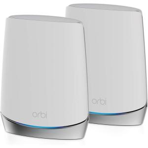 NETGEAR Orbi 770 Series Tri-Band WiFi 7 Mesh Network System (RBE773) – Router + 2 Satellite Extenders, Security Features, Up to 11Gbps, Covers up to 8,000 sq. ft., 100 Devices, 2.5 Gig Internet Port((Discontinued) WiFi 6  2-Pack)