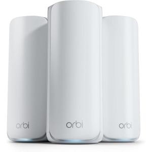NETGEAR Orbi 770 Series Tri-Band WiFi 7 Mesh Network System (RBE773) – Router + 2 Satellite Extenders, Security Features, Up to 11Gbps, Covers up to 8,000 sq. ft., 100 Devices, 2.5 Gig Internet Port(WiFi 7  3-Pack)