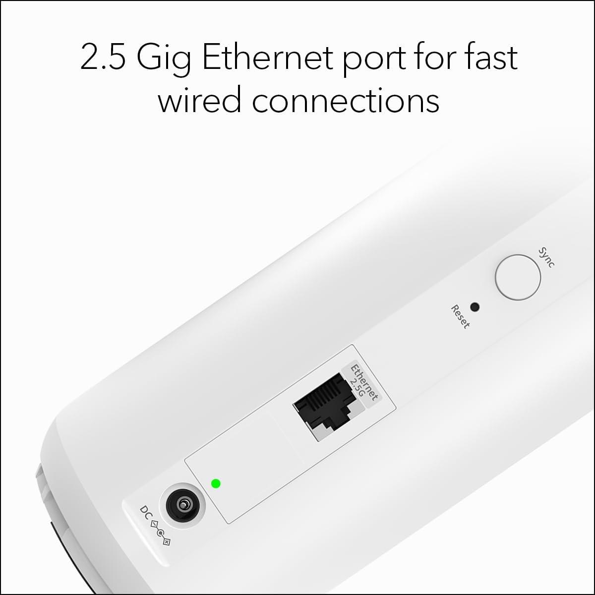 image:imageNETGEAR Orbi 370 Series DualBand WiFi 7 Mesh Network System for Home RBE373 Wireless Router 2 Extenders Security Features 5 Gbps Covers 6000 sqft 70 Devices 25GB Internet Port BE5000WiFi 7 Satellite