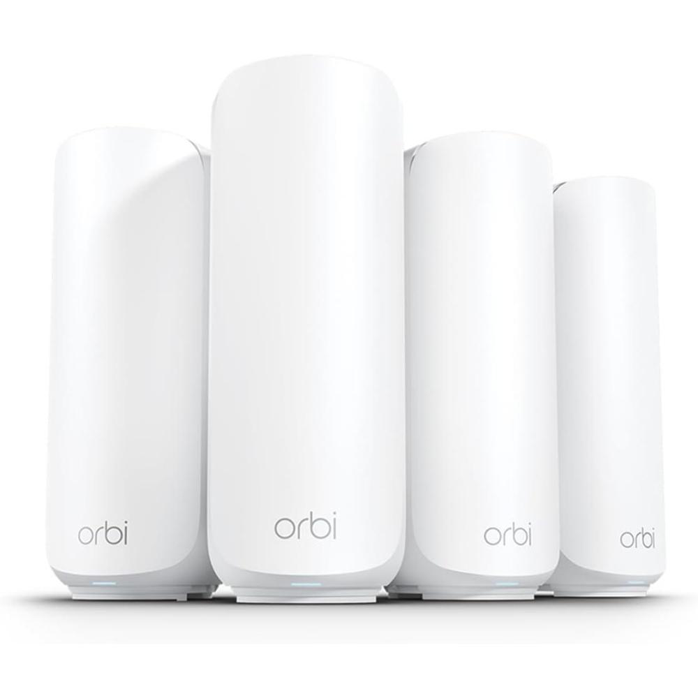 image:imageNETGEAR Orbi 370 Series DualBand WiFi 7 Mesh Network System for Home RBE373 Wireless Router 2 Extenders Security Features 5 Gbps Covers 6000 sqft 70 Devices 25GB Internet Port BE5000WiFi 7 4Pack