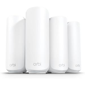 NETGEAR Orbi 370 Series Dual-Band WiFi 7 Mesh Network System for Home (RBE373) – Wireless Router + 2 Extenders, Security Features, 5 Gbps, Covers 6,000 sq.ft., 70 Devices, 2.5GB Internet Port, BE5000(WiFi 7  4-Pack)