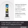 NETGEAR Nighthawk Cable Modem WiFi Router Combo with Voice C7100V – Supports Xfinity Cable & Voice Plans Up to 600Mbps, 2 Phone Lines, AC1900 WiFi Speed, DOCSIS 3.0