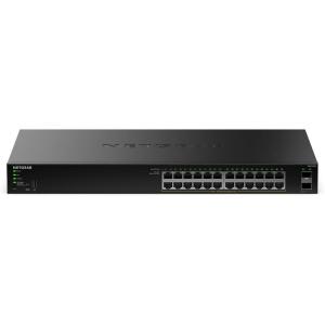 NETGEAR S350 Series 26-Port Gigabit Ethernet PoE+ Smart Managed Essentials Switch – 24 x 1G PoE+ @ 190W, 2 x 1G Dedicated SFP – Desktop or Rackmount (GS324TPv2)