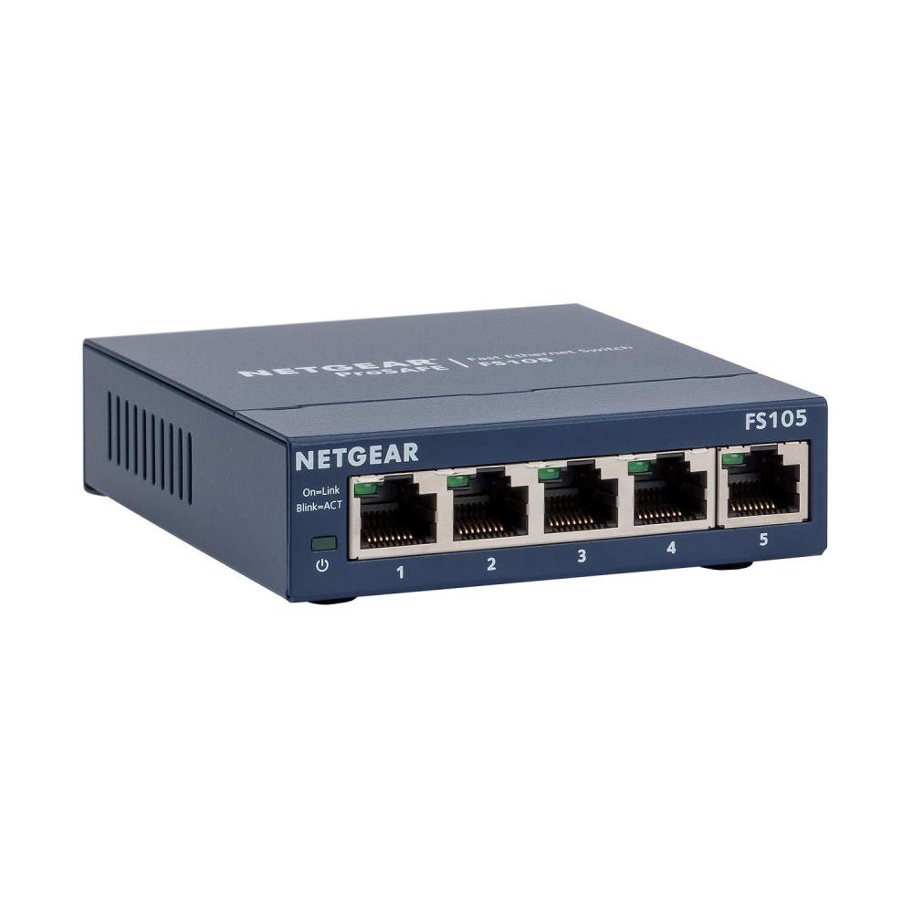 image:imageNETGEAR 5Port Fast Ethernet 10100 Unmanaged Switch FS105 Desktop and ProSAFE Lifetime Protection Blue5 Port