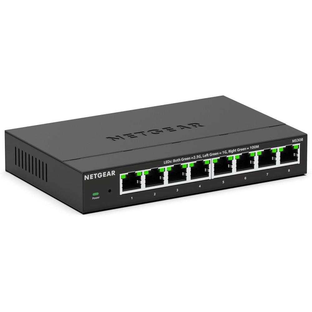 image:imageNETGEAR 8Port 25GB Switch MultiGigabit Ethernet Unmanaged Essentials Network Switch MS308 8 x 1G25G Desktop or Wall Mount Limited 3 Year Protection