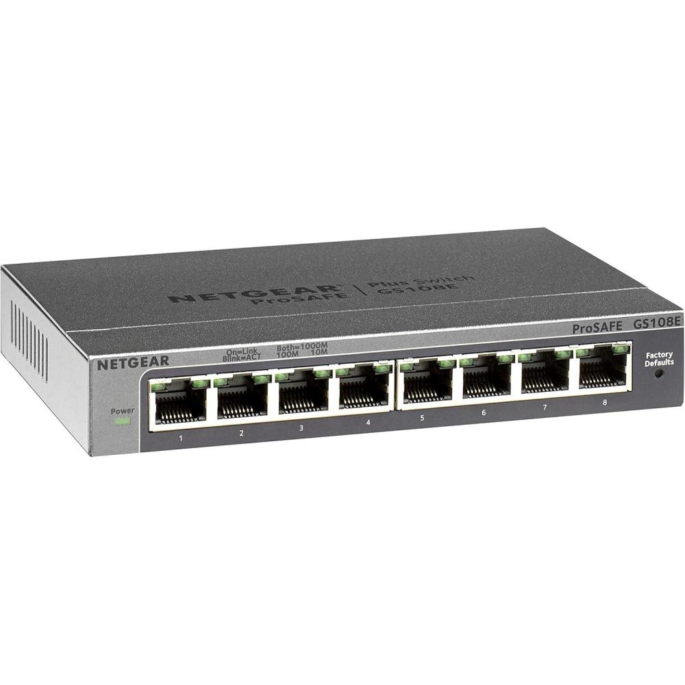 image:imageNETGEAR 8Port Gigabit Smart Managed Plus Switch ProSAFE Lifetime Protection GS108Ev3 Renewed08 Port