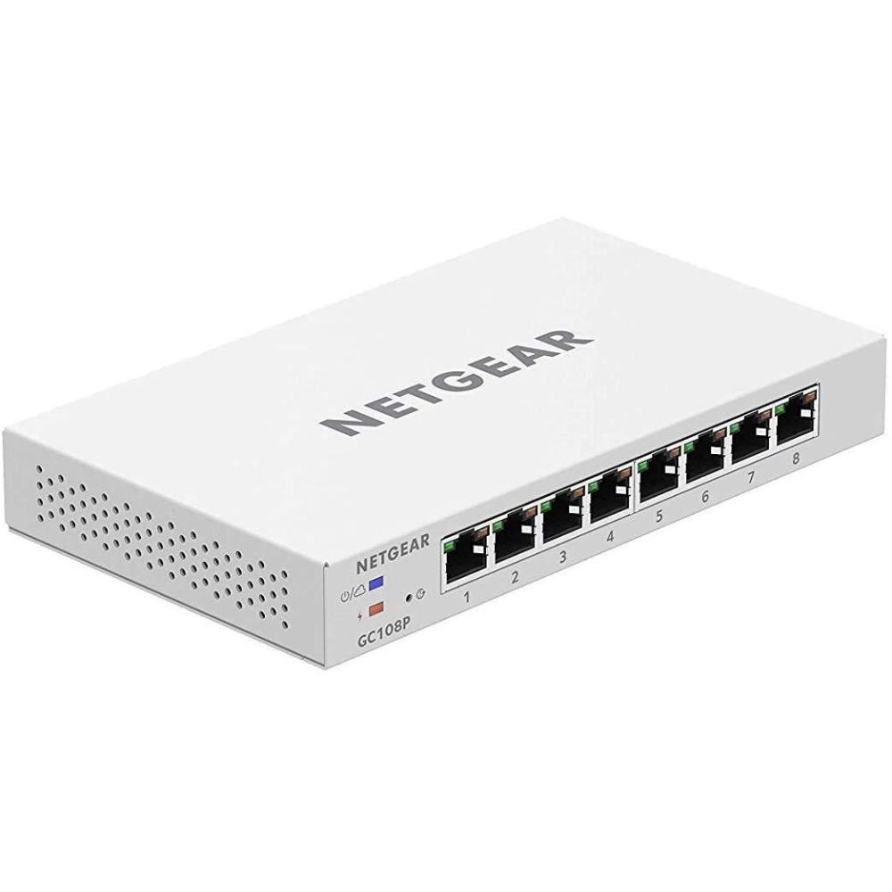 image:imageNETGEAR 8port PoE Gigabit Ethernet Smart Switch with Insight Cloud Management GC108P  Managed with 8 x PoE  64W Renewed8 Port  8 x PoE 64W