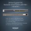 NETGEAR 28-Port PoE Gigabit/10G Stackable Smart Switch (GS728TXP) – Managed, with 24 x PoE+ @ 195W, 2 x 10G Copper and 2 x 10G SFP+, Desktop or Rackmount, and Limited Lifetime Protection