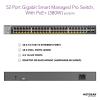 NETGEAR 52-Port Gigabit Ethernet Smart Managed Pro PoE Switch (GS752TP) – with 48 x PoE+ @ 380W, 4 x 1G SFP, Desktop/Rackmount, and ProSAFE Lifetime Protection (Renewed)