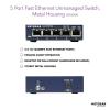 NETGEAR 5-Port Fast Ethernet 10/100 Unmanaged Switch (FS105) Desktop and ProSAFE Lifetime Protection, Blue(5 Port)