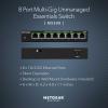 NETGEAR 8-Port 2.5GB Switch – Multi-Gigabit Ethernet Unmanaged Essentials Network Switch (MS308) – 8 x 1G/2.5G – Desktop or Wall Mount – Limited 3 Year Protection