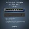 NETGEAR 8-Port Gigabit Ethernet Easy Smart Managed Switch (GS108E) – Managed, Desktop or Wall Mount, and Limited Lifetime Protection