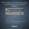 NETGEAR GS108Tv2 8-Port Gigabit Ethernet Smart Managed Pro Switch POE-PD Port (Renewed)(8 port | V3)