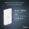 NETGEAR Wireless Outdoor Access Point (WAX610Y) – WiFi 6 Dual-Band AX1800 Speed | Up to 200 Devices | 1×2.5G Ethernet Port | IP55 Weatherproof | 802.11ax | Insight Remote Management | PoE+ Powered