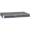 NETGEAR 28-Port PoE Gigabit/10G Stackable Smart Switch (GS728TXP) – Managed, with 24 x PoE+ @ 195W, 2 x 10G Copper and 2 x 10G SFP+, Desktop or Rackmount, and Limited Lifetime Protection