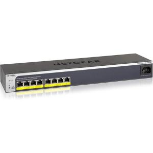 NETGEAR 16-Port Gigabit Ethernet Smart Managed Plus PoE Network Switch, Hub, Internet Splitter (JGS516PE) – with 8 x PoE @ 85W, Desktop/Rackmount, and ProSAFE Lifetime Protection(8 Port | 8xPoE+ 124 W)